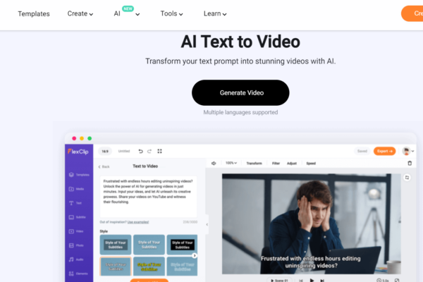 FlexClip AI Text to Video Creator